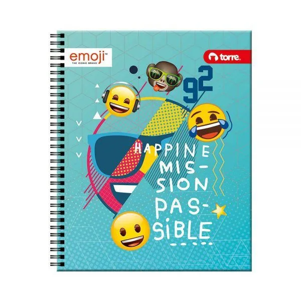CUADERNO UNIV 7MM 100 HJS TORRE. EMOJIi