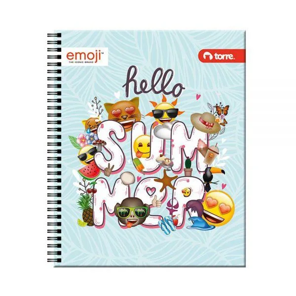 CUADERNO UNIV 7MM 100 HJS TORRE. EMOJIi