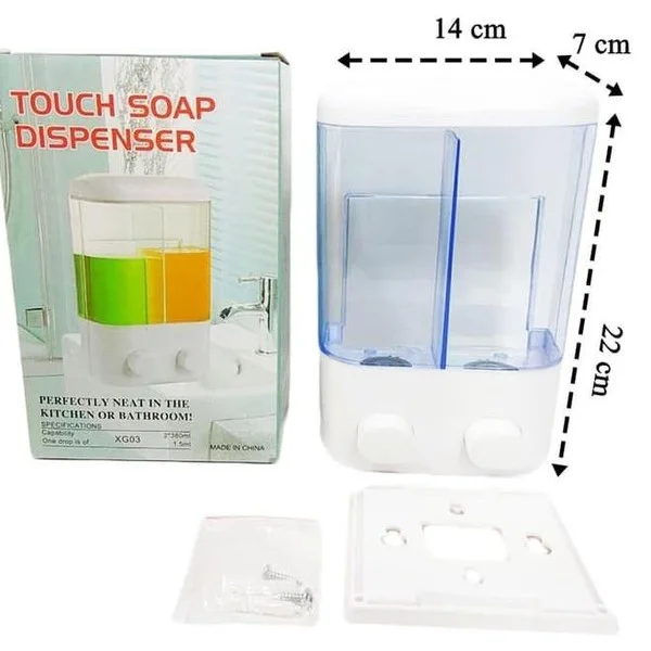DISPENSADOR JABON 1LT SECOWASH DOBLE COMPARTIMIENTO