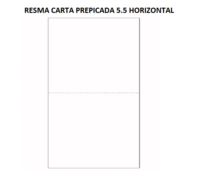RESMA DE PAPEL CARTA PREPICADA 5.5 HORIZ 500HJS