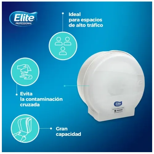 DISPENSADOR PAPEL HIGIENICO JUMBO ELITE PLASTICO