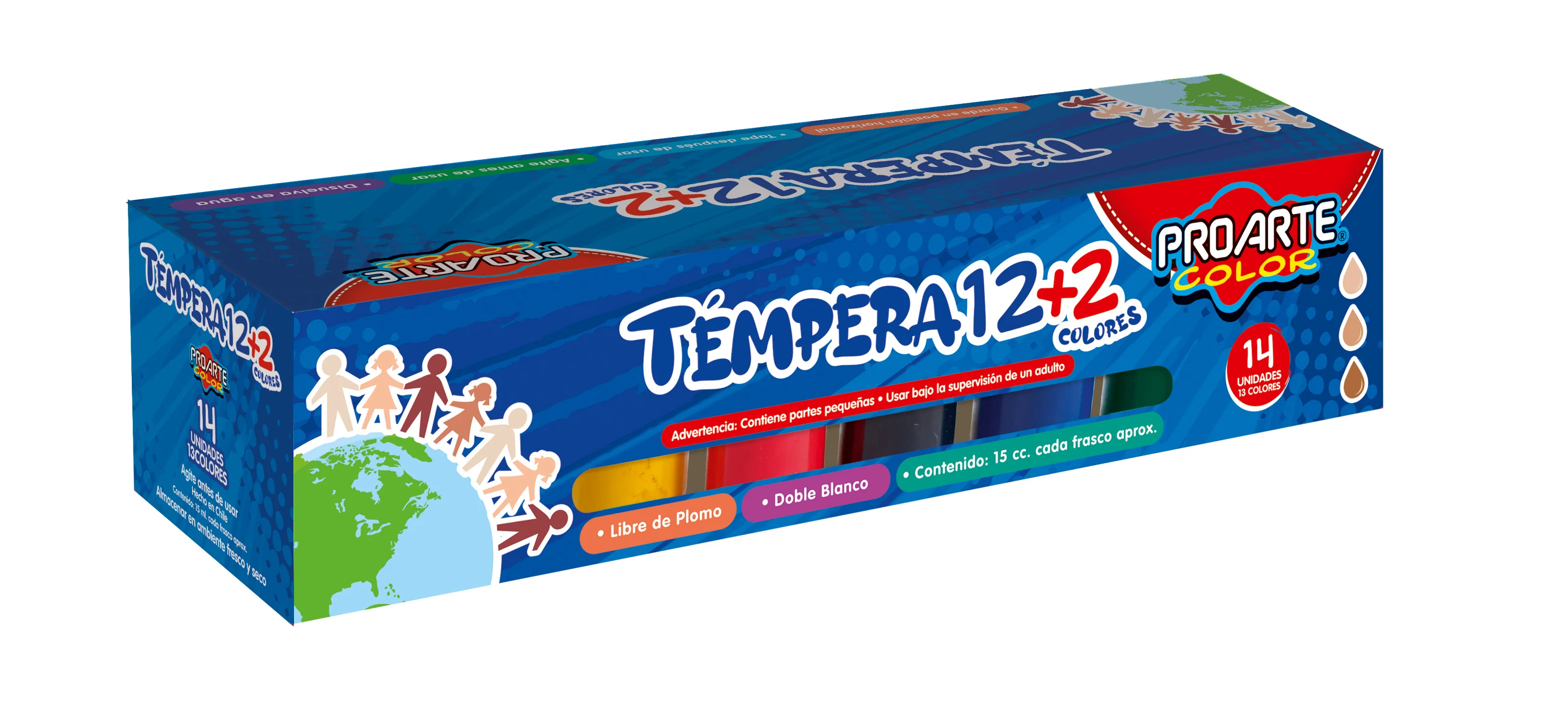 TEMPERA 12 + 2 COLORES PROARTE 34024-3