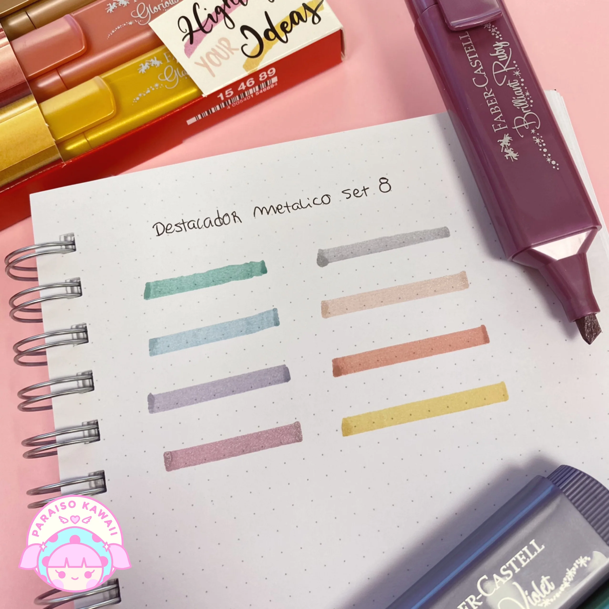SET 8 DESTACADORES METALICO FABER CASTELL 154689