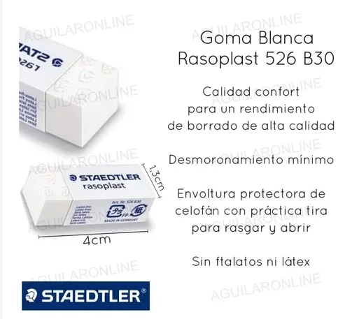 GOMA DE BORRAR CHICA STAEDTLER 526-B30 RASO BLANCA