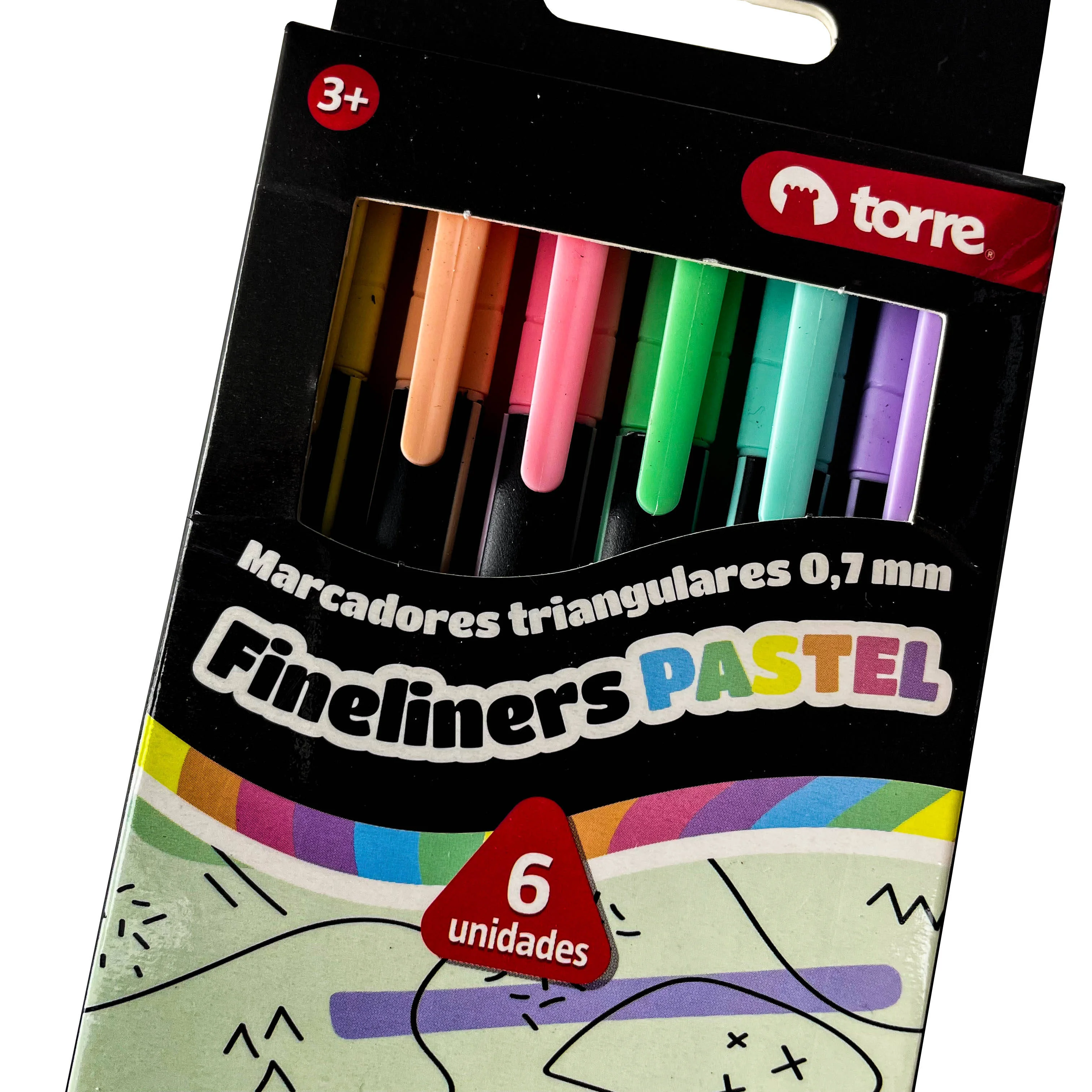 SET FIBRA FINELINER TORRE 6 COL PASTEL 32849
