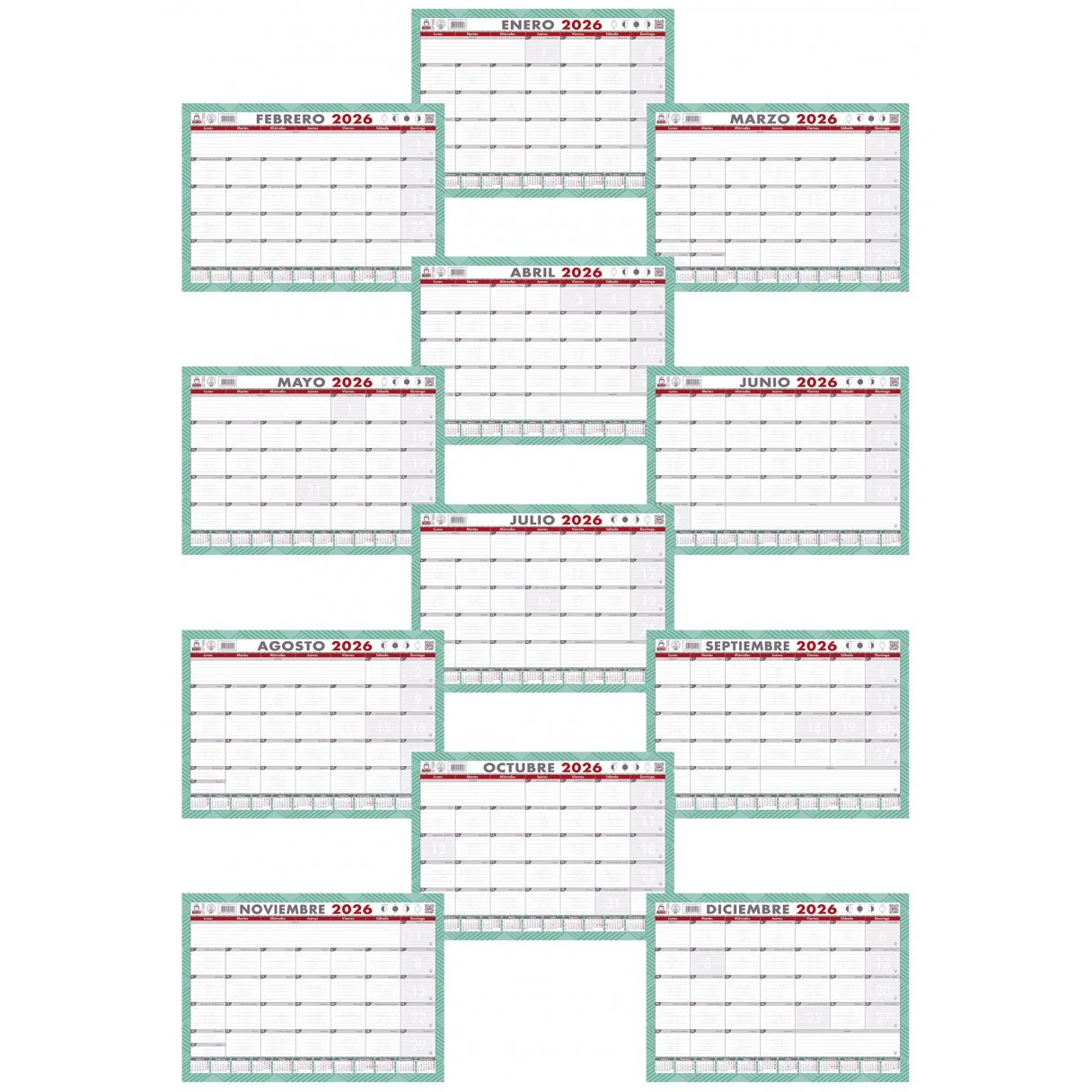 CALENDARIO ESCRITORIO 2026 PLANIFICADOR BUHO ART.1992