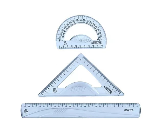 SET GEOMETRIA 30CM NEOLITE 4 PIEZAS PARA ZURDOS
