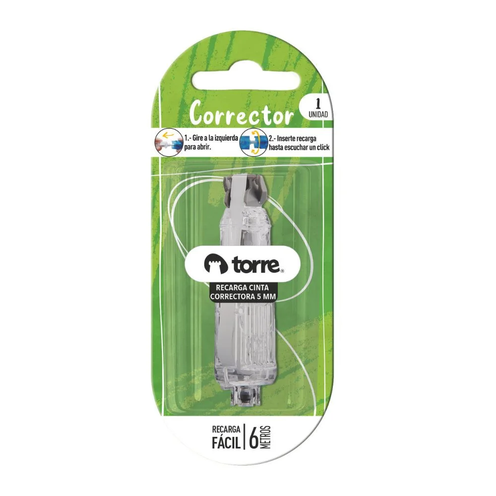 REPUESTO CORRECTOR CINTA 5MM X 6MT TORRE 30538