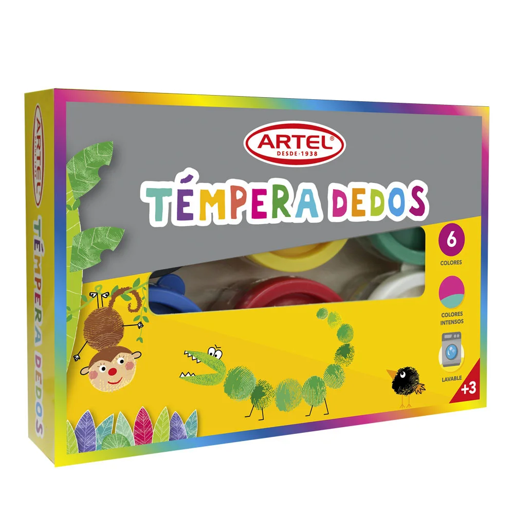 TEMPERA DEDOS 6 COLORES ARTEL 26004800