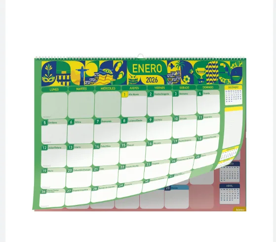 CALENDARIO 2026 ESCRITORIO ANUAL ADETEC DISENOS 411 ESPIRAL