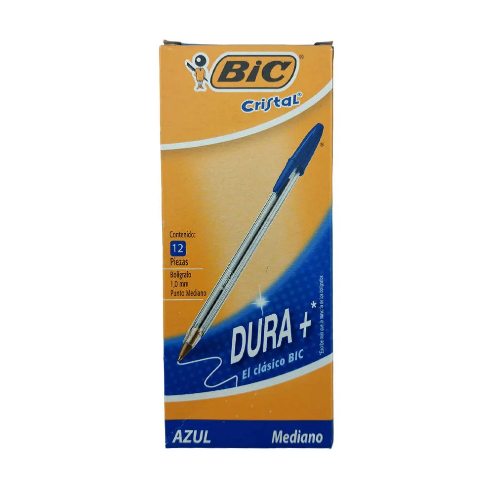 CAJA LAPIZ PASTA BIC MEDIANO AZUL 12 UND