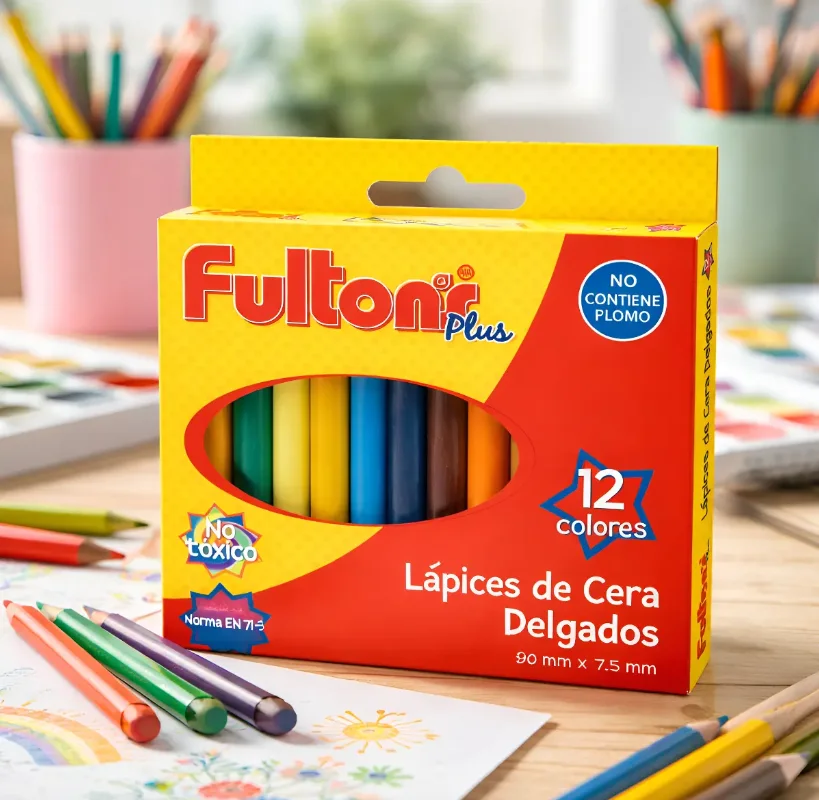 LAPICES DE CERA 12 COL FULTONS DELGADOS