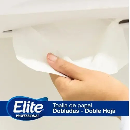 TOALLA CLINIC ELITE 21.6X21CM DOBLE HOJA 200HJS 40844