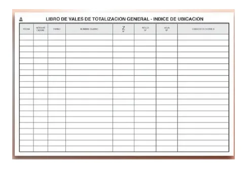 LIBRO VALES TOTALIZACION 32 HJS BUHO  ART 1632 i